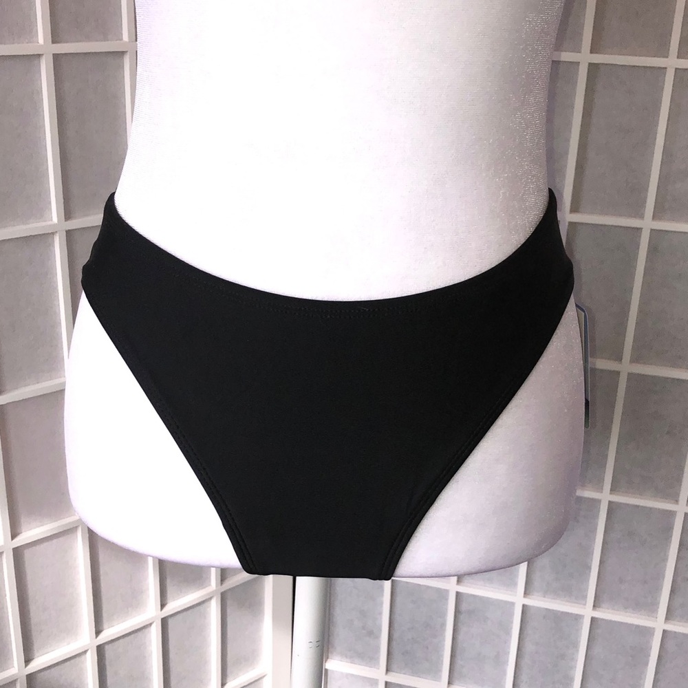 New Shaper High-Waisted High-Rise Bikini Bottom by Island Waves in Black, 8.